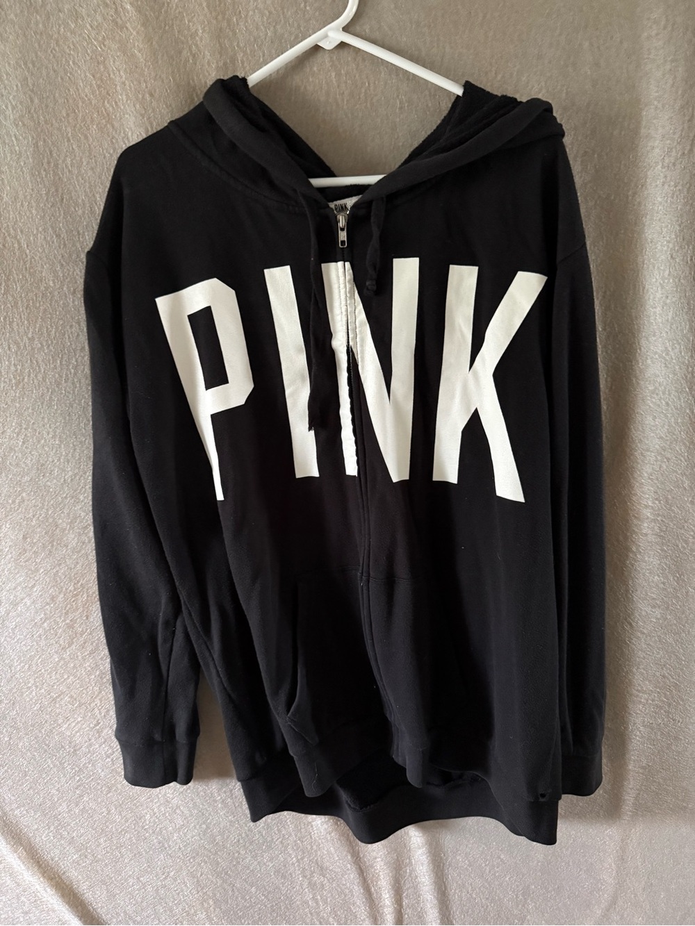 PINK Victoria's Secret Black Hoodie with White PINK Logo